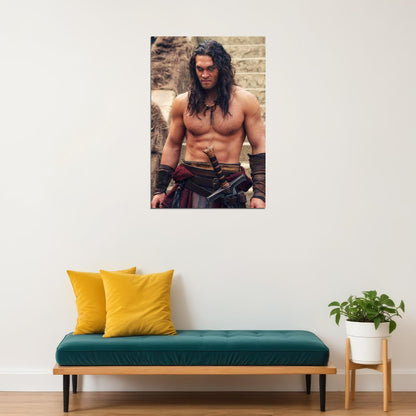 Jason Momoa Epic Warrior Photo Print Hollywood Celebrity Poster Handsome Man Wall Art Hot Male Actor Aesthetic Decor for Bedroom Living Space - xonomax