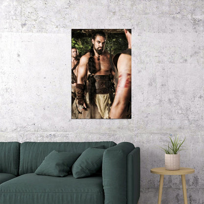 Jason Momoa Shirtless Drogo Fierce Look Photo Print Hollywood Celebrity Poster Handsome Man Wall Art Hot Male Actor Aesthetic Decor for Bedroom Office - xonomax