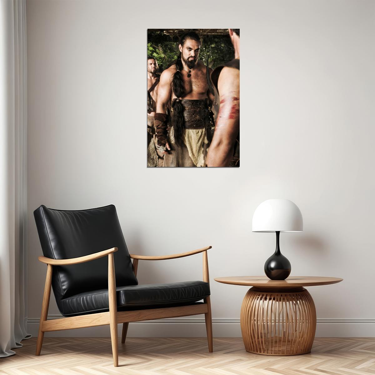 Jason Momoa Shirtless Drogo Fierce Look Photo Print Hollywood Celebrity Poster Handsome Man Wall Art Hot Male Actor Aesthetic Decor for Bedroom Office - xonomax