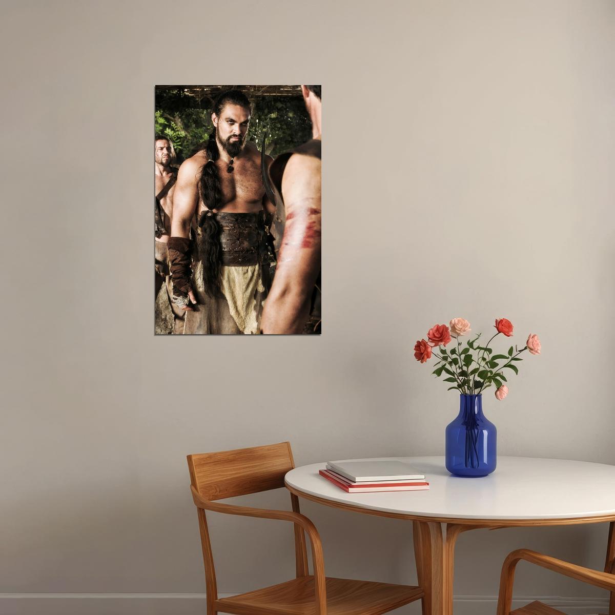 Jason Momoa Shirtless Drogo Fierce Look Photo Print Hollywood Celebrity Poster Handsome Man Wall Art Hot Male Actor Aesthetic Decor for Bedroom Office - xonomax