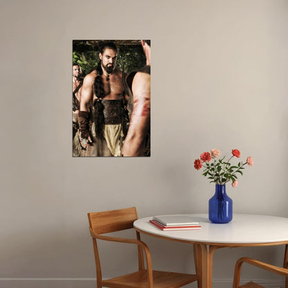 Jason Momoa Shirtless Drogo Fierce Look Photo Print Hollywood Celebrity Poster Handsome Man Wall Art Hot Male Actor Aesthetic Decor for Bedroom Office - xonomax