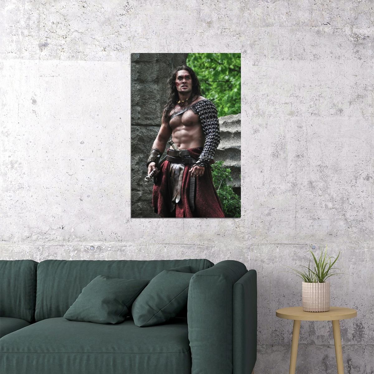 Jason Momoa Barbarian Epic Warrior Photo Print Hollywood Celebrity Poster Handsome Man Wall Art Hot Male Actor Aesthetic Decor for Bedroom Living Space - xonomax
