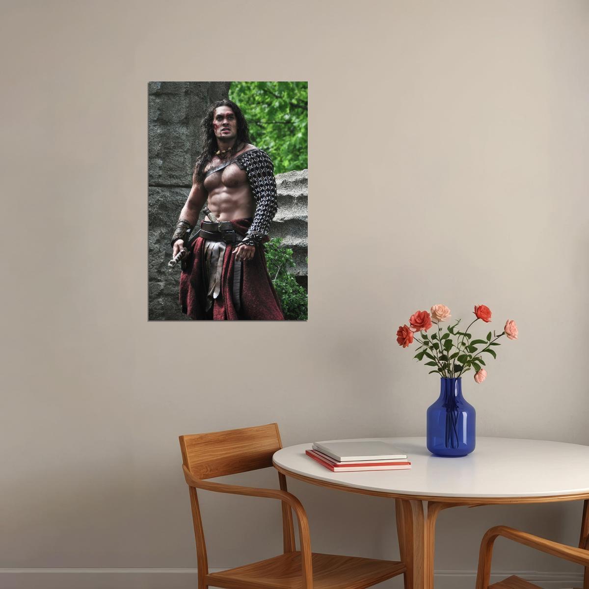 Jason Momoa Barbarian Epic Warrior Photo Print Hollywood Celebrity Poster Handsome Man Wall Art Hot Male Actor Aesthetic Decor for Bedroom Living Space - xonomax