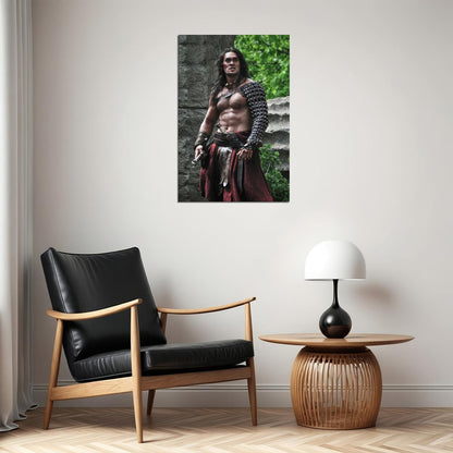 Jason Momoa Barbarian Epic Warrior Photo Print Hollywood Celebrity Poster Handsome Man Wall Art Hot Male Actor Aesthetic Decor for Bedroom Living Space - xonomax