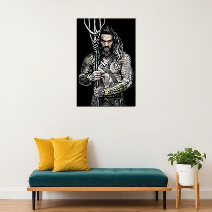 Jason Momoa Long-Haired Look Photo Print Hollywood Celebrity Poster Handsome Man Wall Art Hot Male Actor Aesthetic Decor for Bedroom Living Room - xonomax