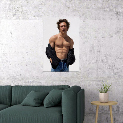 Jeremy Allen White Shirtless Photo Print Hollywood Celebrity Poster Handsome Man Wall Art Hot Male Actor Aesthetic Decor for Bedroom Living Space