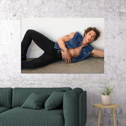 Jeremy Allen White Relaxed Denim Look Photo Print Hollywood Celebrity Poster Handsome Man Wall Art Hot Male Actor Aesthetic Decor for Bedroom Office