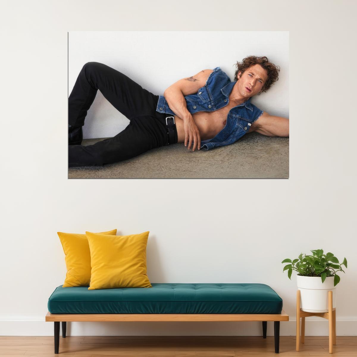 Jeremy Allen White Relaxed Denim Look Photo Print Hollywood Celebrity Poster Handsome Man Wall Art Hot Male Actor Aesthetic Decor for Bedroom Office