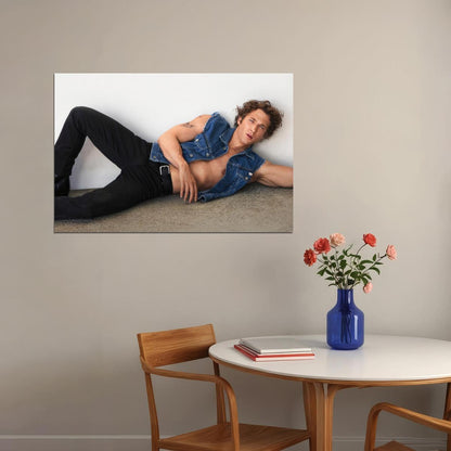 Jeremy Allen White Relaxed Denim Look Photo Print Hollywood Celebrity Poster Handsome Man Wall Art Hot Male Actor Aesthetic Decor for Bedroom Office