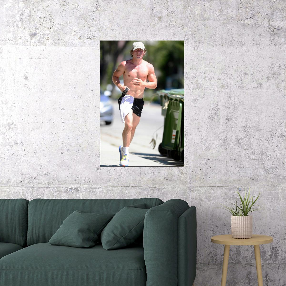 Jeremy Allen White Running Athletic Look Photo Print Hollywood Celebrity Poster Handsome Man Wall Art Hot Male Actor Aesthetic Decor for Bedroom Office