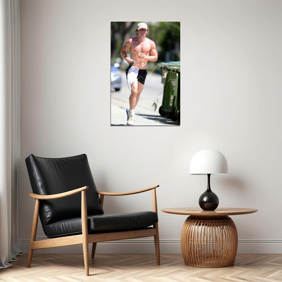 Jeremy Allen White Running Athletic Look Photo Print Hollywood Celebrity Poster Handsome Man Wall Art Hot Male Actor Aesthetic Decor for Bedroom Office