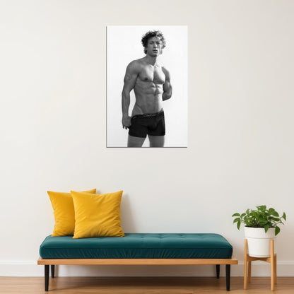 Jeremy Allen White Black and White Boxer Photo Print Hollywood Celebrity Poster Handsome Man Wall Art Hot Male Model Aesthetic Decor for Bedroom