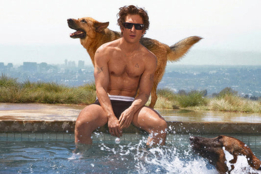 Jeremy Allen White Poolside Photo Print Hollywood Celebrity Poster Handsome Man Wall Art Hot Male Actor Aesthetic Decor for Bedroom Living Space