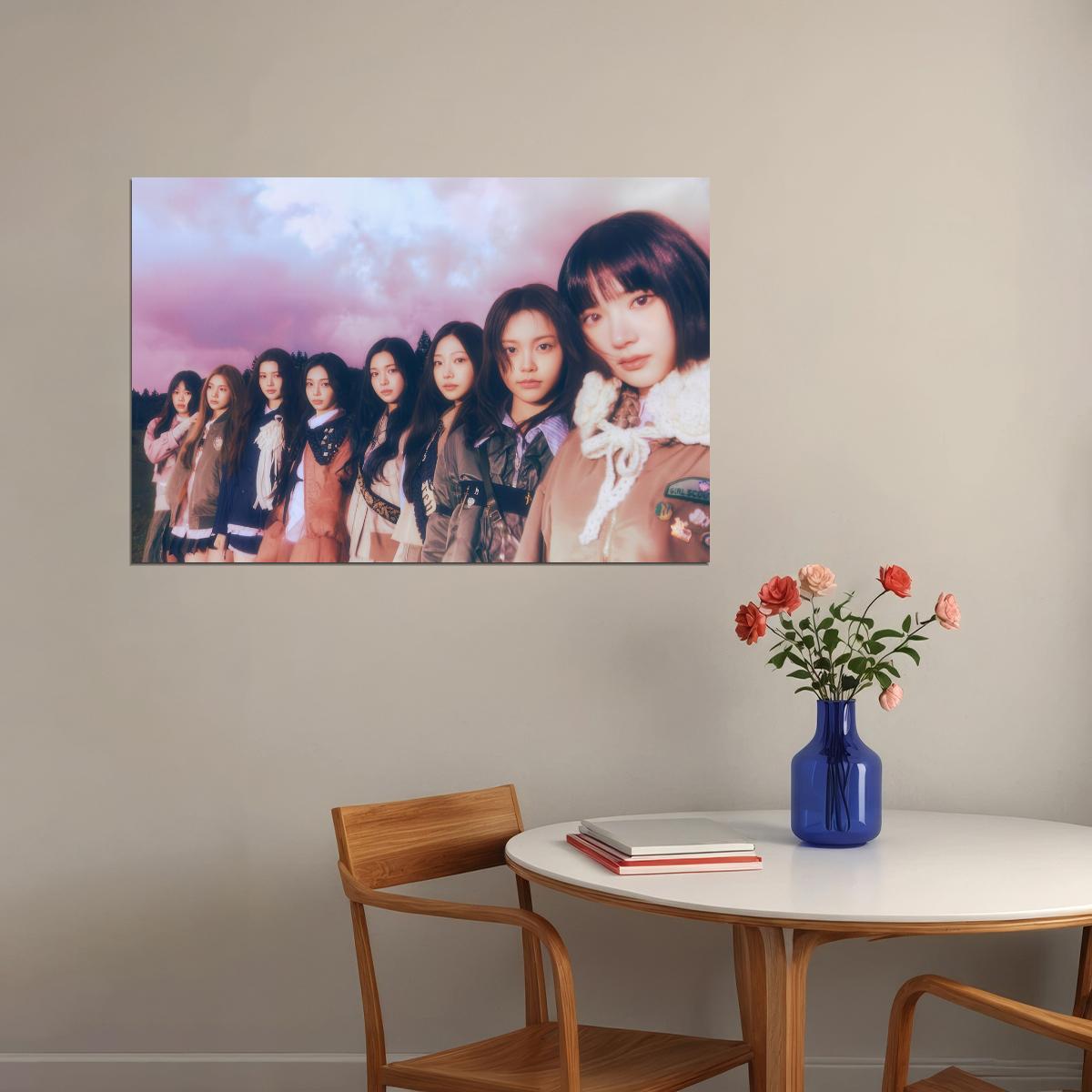 Hearts2hearts Poster The Chase Album Concept Photo Print K-Pop Home Decor For Living Room Aesthetic Kpop Female Girl Group - xonomax