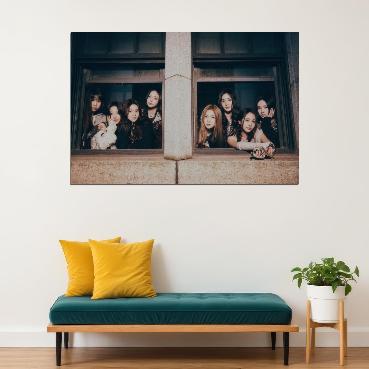Hearts2hearts Poster The Chase Album Concept Photo Print K-Pop Home Decor For Living Room Aesthetic Kpop Female Girl Group - xonomax