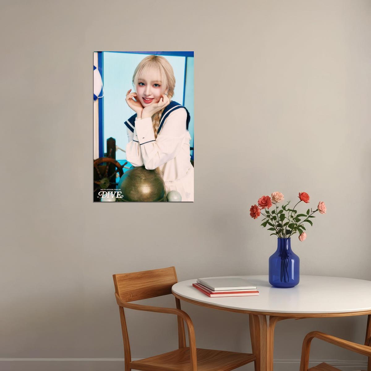 Ive Liz Poster 4th Fanclub Dive Into Ive Concept Photo Print K-Pop Home Decor For Living Room Aesthetic Kpop Female Girl Group - xonomax