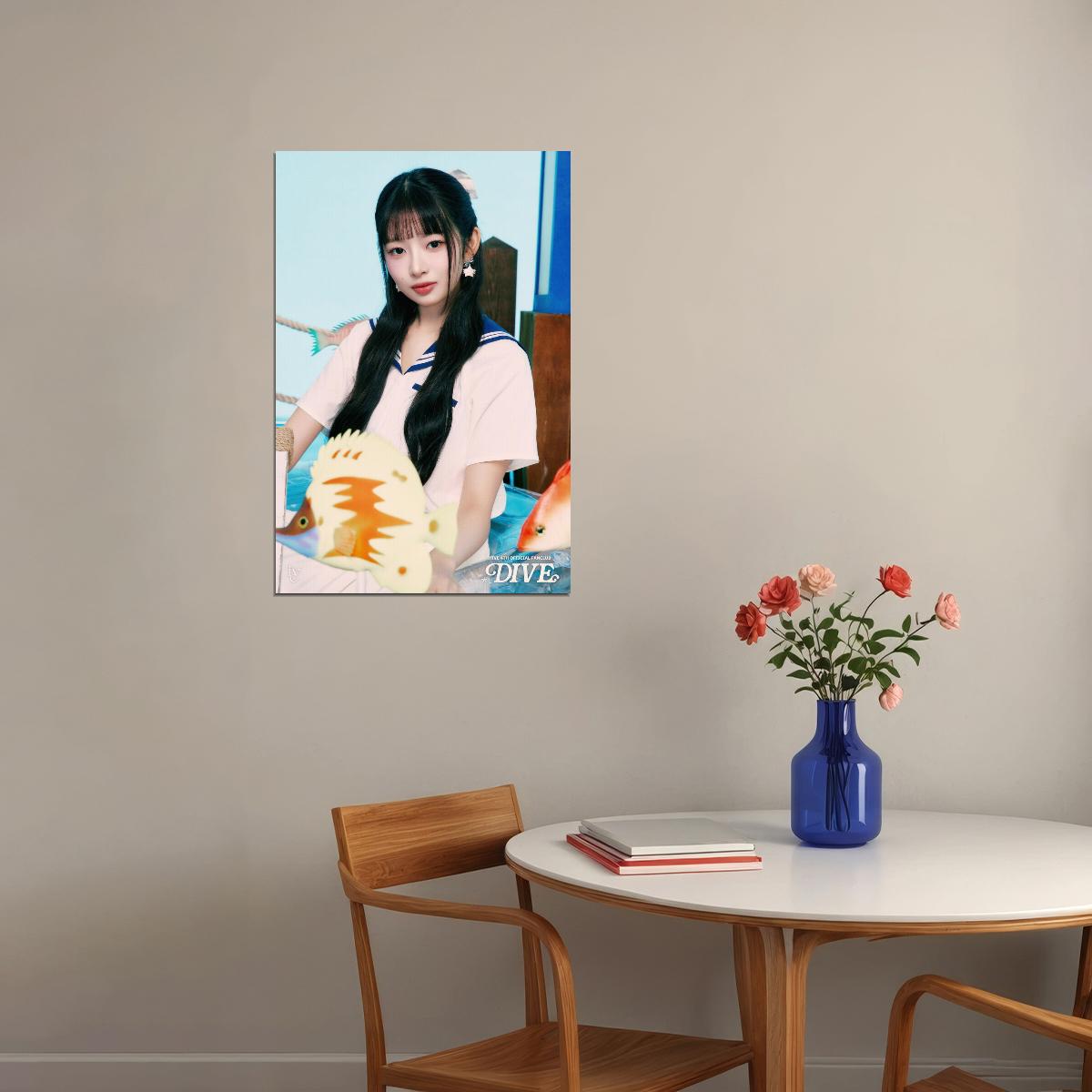 Ive Rei Poster 4th Fanclub Dive Into Ive Concept Photo Print K-Pop Home Decor For Living Room Aesthetic Kpop Female Girl Group - xonomax