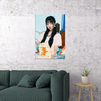 Ive Rei Poster 4th Fanclub Dive Into Ive Concept Photo Print K-Pop Home Decor For Living Room Aesthetic Kpop Female Girl Group - xonomax