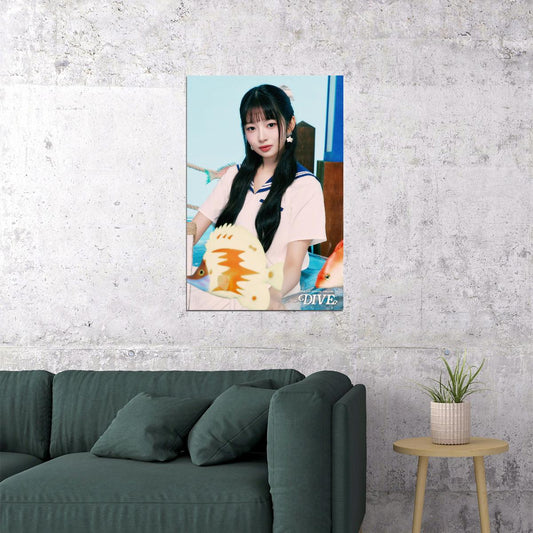 Ive Rei Poster 4th Fanclub Dive Into Ive Concept Photo Print K-Pop Home Decor For Living Room Aesthetic Kpop Female Girl Group - xonomax