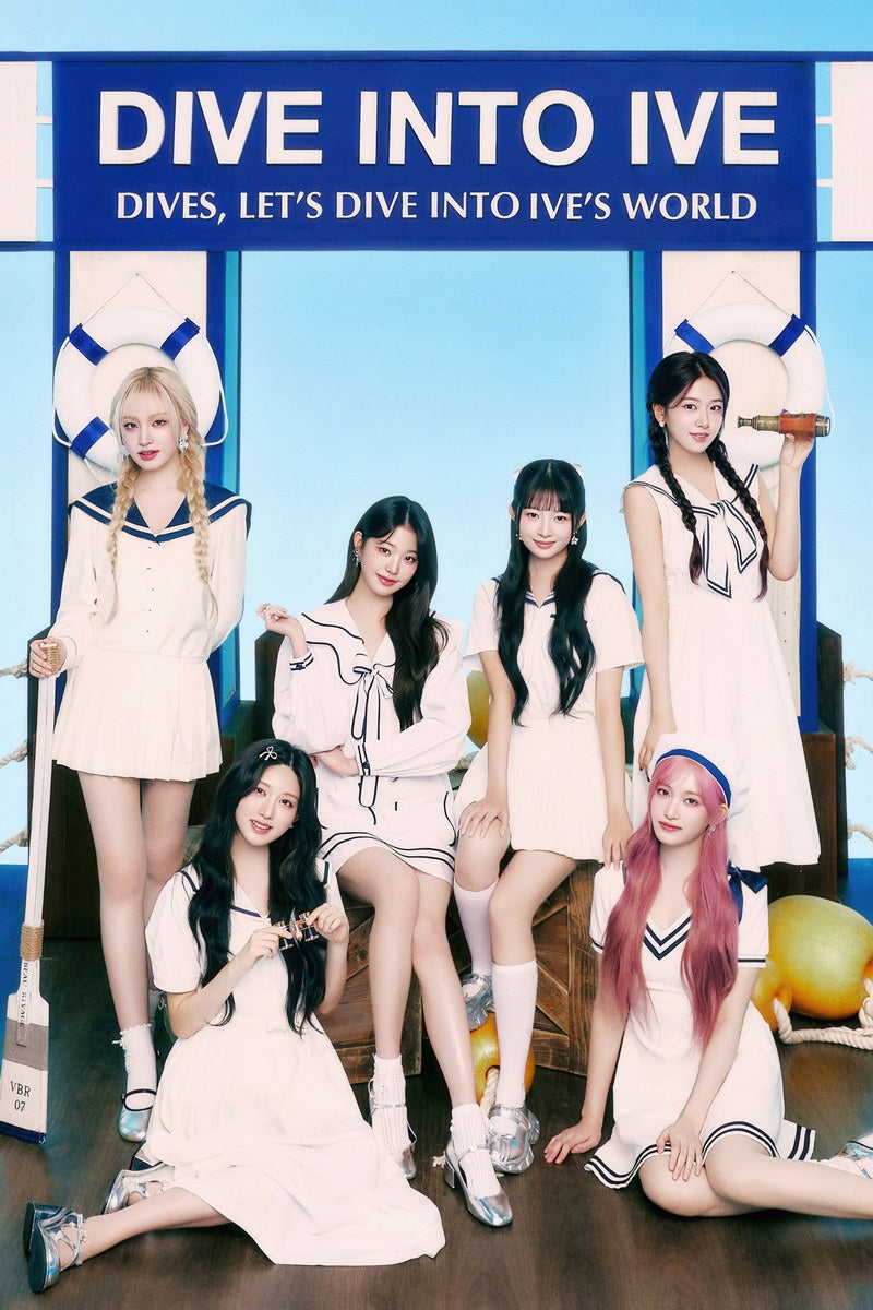 Ive Poster 4th Fanclub Dive Into Ive Concept Photo Print K-Pop Home Decor For Living Room Aesthetic Kpop Female Girl Group - xonomax