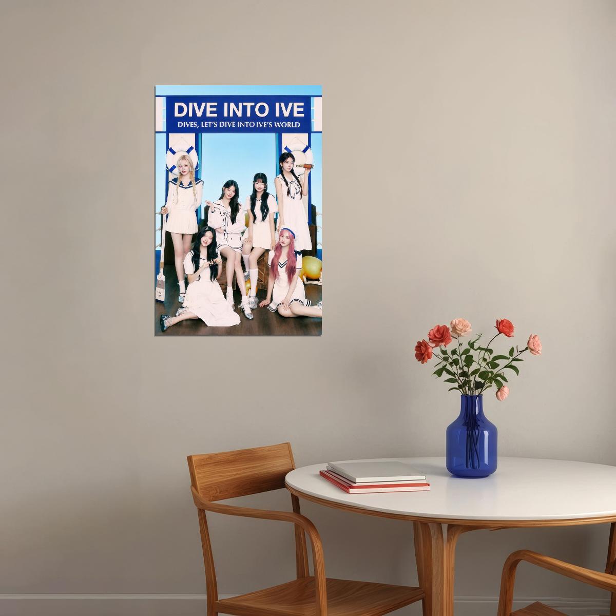 Ive Poster 4th Fanclub Dive Into Ive Concept Photo Print K-Pop Home Decor For Living Room Aesthetic Kpop Female Girl Group - xonomax