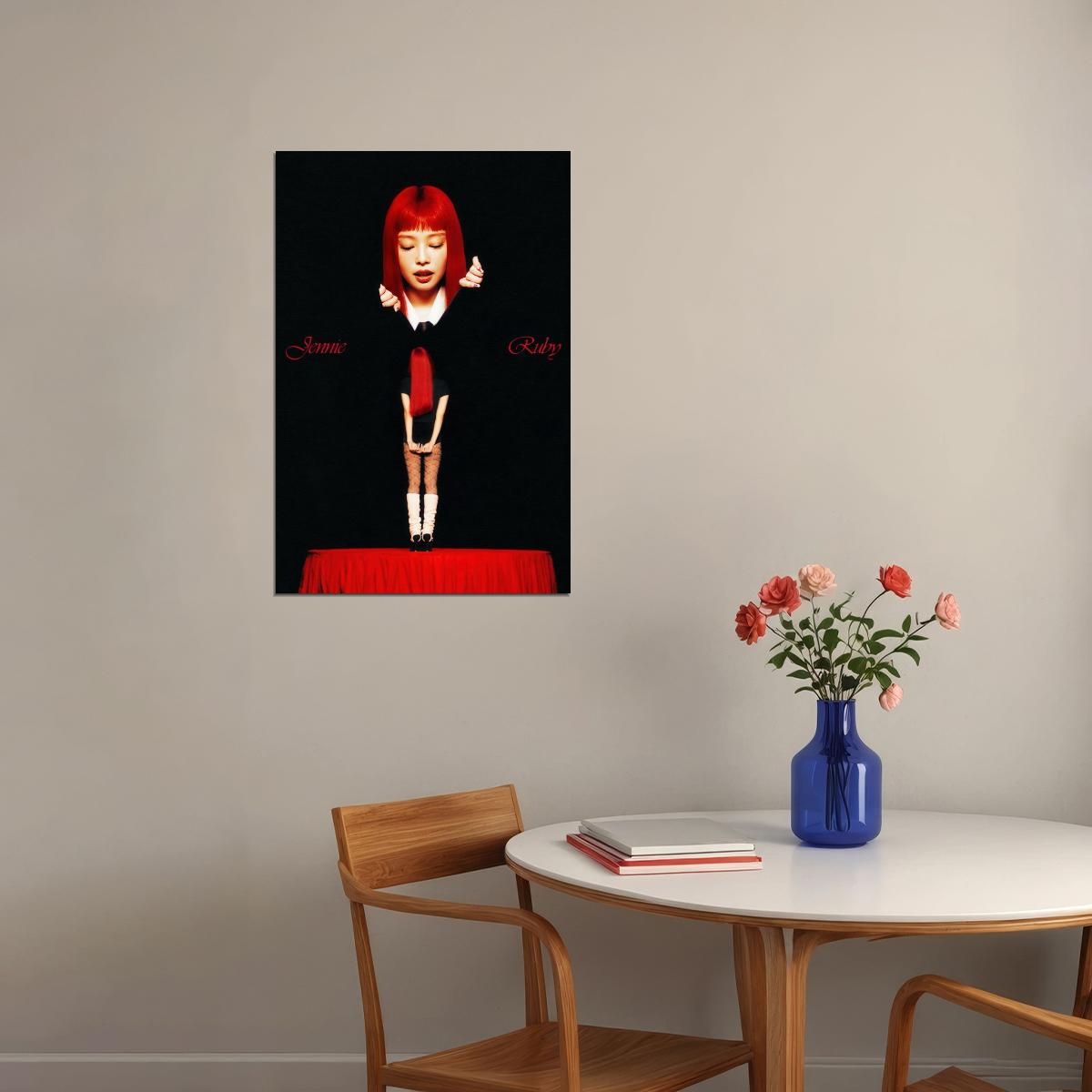Blackpink Jennie Poster Ruby Album Concept Photo Print K-Pop Home Decor For Living Room Aesthetic Kpop Female Girl Group - xonomax