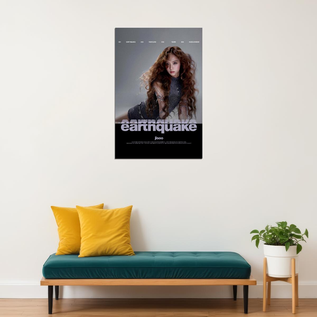 Blackpink Jisoo Earthquake Poster Concept Photo Print K-Pop Home Decor For Living Room Aesthetic Kpop Female Girl Group - xonomax
