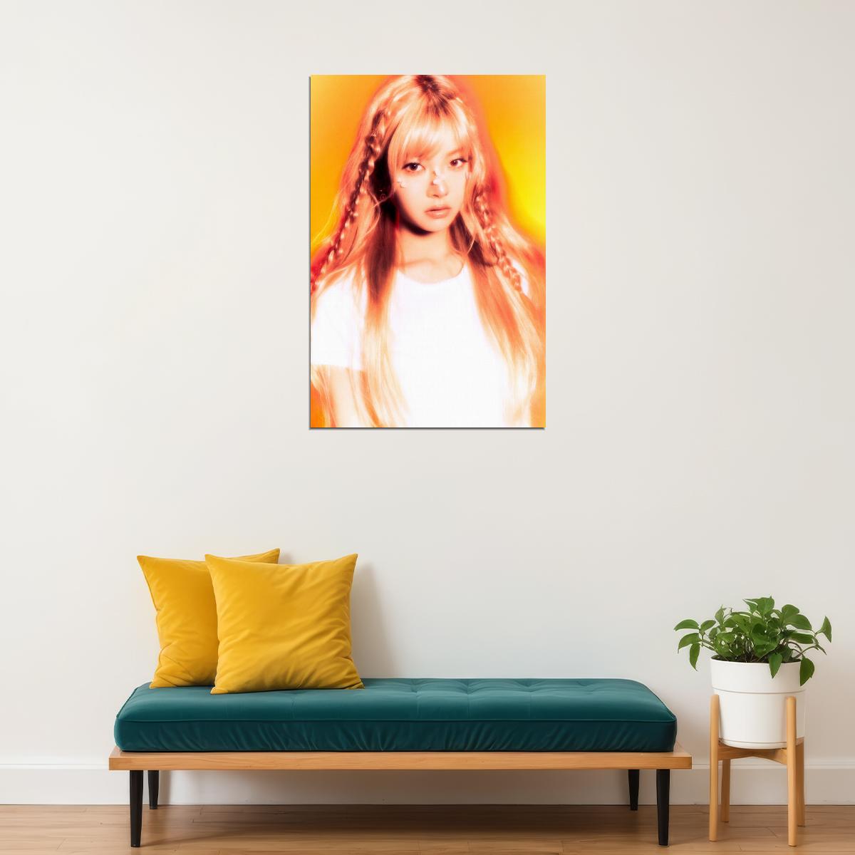 Le Sserafim Hong Eunchae Poster Hot Album Bleached Aura Concept Photo Print K-Pop Home Decor For Living Room Aesthetic Kpop Female Girl Group - xonomax