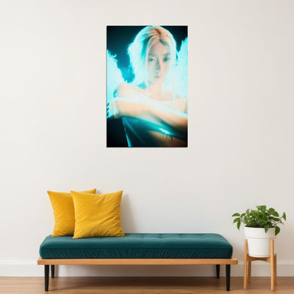 Le Sserafim Huh Yunjin Poster Hot Album Concept Photo Bleached Aura Print K-Pop Home Decor For Living Room Aesthetic Kpop Female Girl Group - xonomax