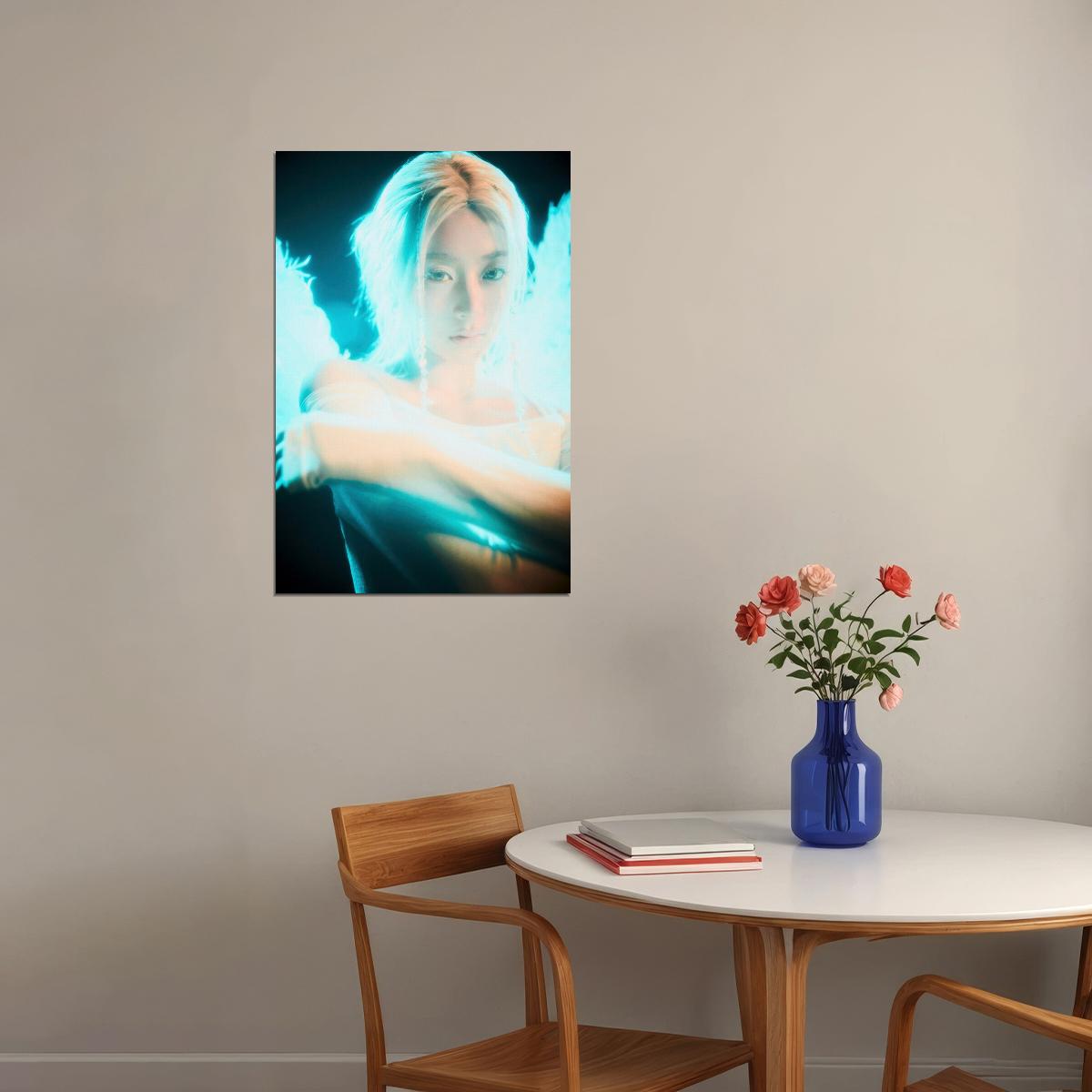 Le Sserafim Huh Yunjin Poster Hot Album Concept Photo Bleached Aura Print K-Pop Home Decor For Living Room Aesthetic Kpop Female Girl Group - xonomax