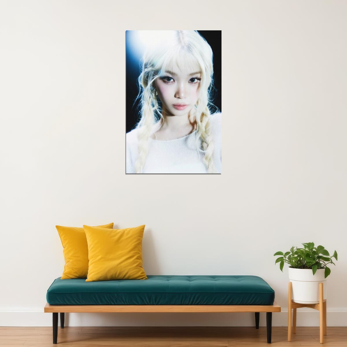 Le Sserafim Kim Chaewon Poster Hot Album Bleached Aura Concept Photo Print K-Pop Home Decor For Living Room Aesthetic Kpop Female Girl Group - xonomax