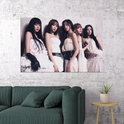 Le Sserafim Hot Album Poster Compact Concept Photo Print K-Pop Home Decor For Living Room Aesthetic Kpop Female Girl Group - xonomax