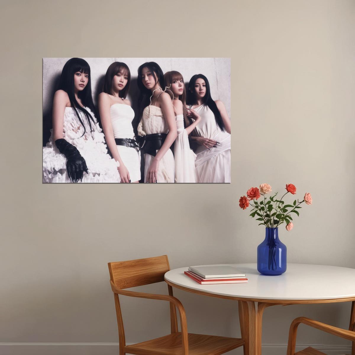 Le Sserafim Hot Album Poster Compact Concept Photo Print K-Pop Home Decor For Living Room Aesthetic Kpop Female Girl Group - xonomax
