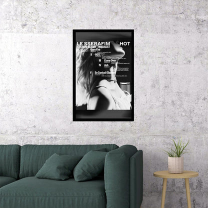 Le Sserafim Hot Album Poster Track List Artwork Print K-Pop Home Decor For Living Room Aesthetic Kpop Female Girl Group - xonomax
