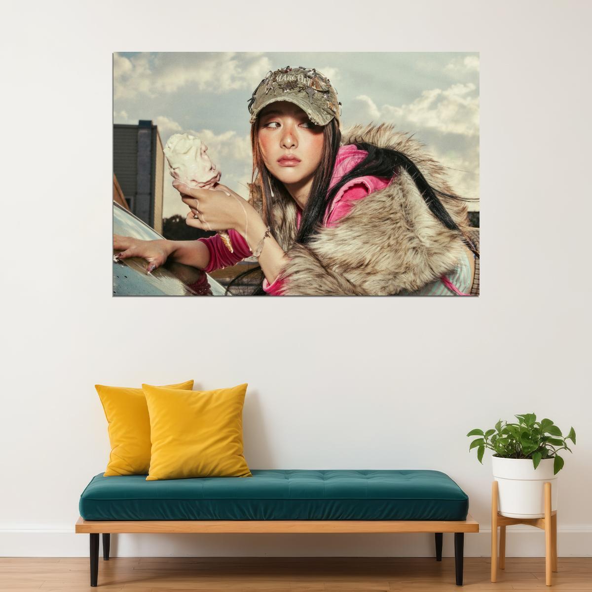 Le Sserafim Huh Yunjin Poster Hot Album Tanned Guaiac Concept Photo Print K-Pop Home Decor For Living Room Aesthetic Kpop Female Girl Group - xonomax