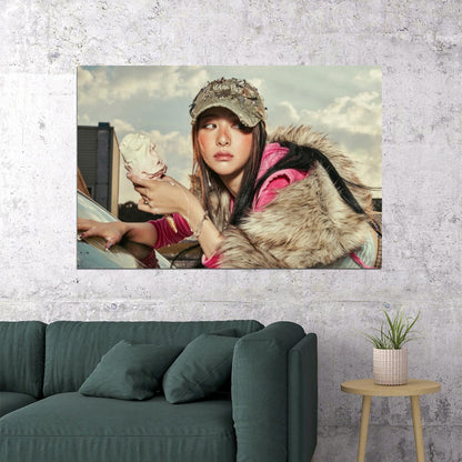 Le Sserafim Huh Yunjin Poster Hot Album Tanned Guaiac Concept Photo Print K-Pop Home Decor For Living Room Aesthetic Kpop Female Girl Group - xonomax