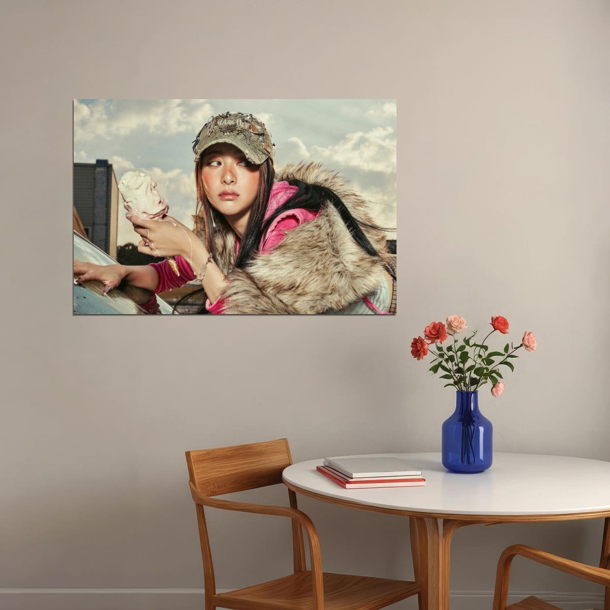 Le Sserafim Huh Yunjin Poster Hot Album Tanned Guaiac Concept Photo Print K-Pop Home Decor For Living Room Aesthetic Kpop Female Girl Group - xonomax