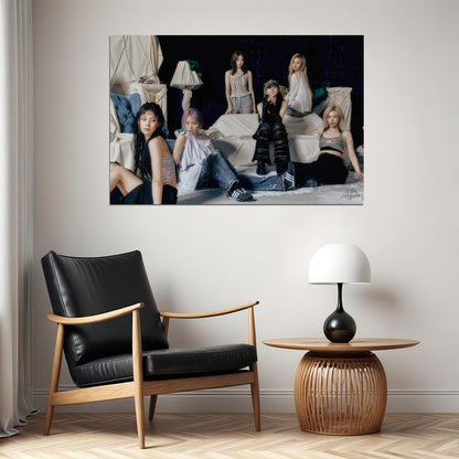 Nmixx Poster Fe3o4 Forward Ep Concept Group Photo Print K-Pop Home Decor For Living Room Aesthetic Kpop Female Girl Group