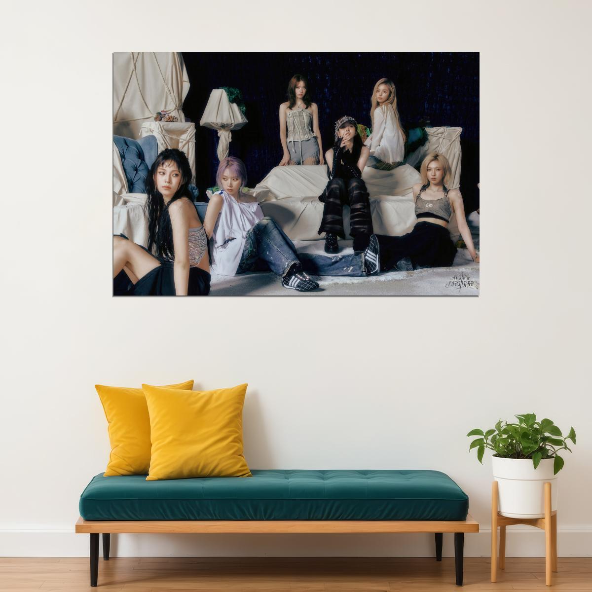 Nmixx Poster Fe3o4 Forward Ep Concept Group Photo Print K-Pop Home Decor For Living Room Aesthetic Kpop Female Girl Group