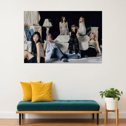 Nmixx Poster Fe3o4 Forward Ep Concept Group Photo Print K-Pop Home Decor For Living Room Aesthetic Kpop Female Girl Group
