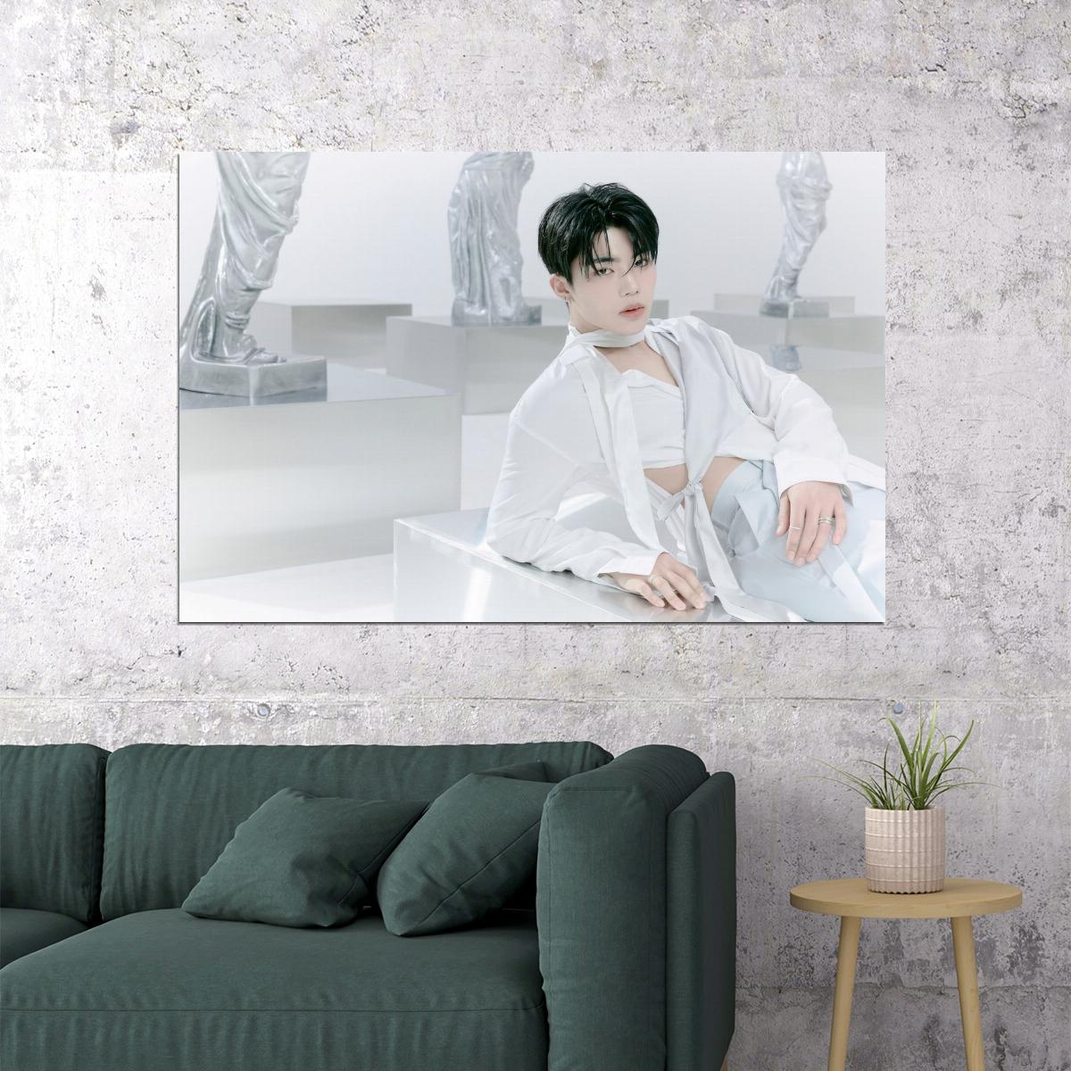 Zerobaseone Zb1 Park Gunwook Poster Blue Paradise Album Hide Concept Photo Print K-Pop Home Decor For Living Room Aesthetic Kpop Male Boys Group Boy Band
