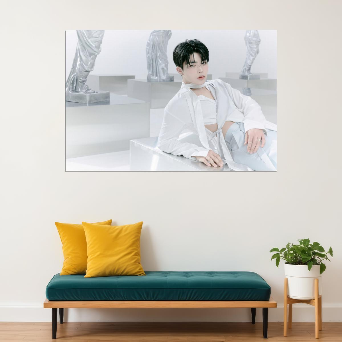 Zerobaseone Zb1 Park Gunwook Poster Blue Paradise Album Hide Concept Photo Print K-Pop Home Decor For Living Room Aesthetic Kpop Male Boys Group Boy Band