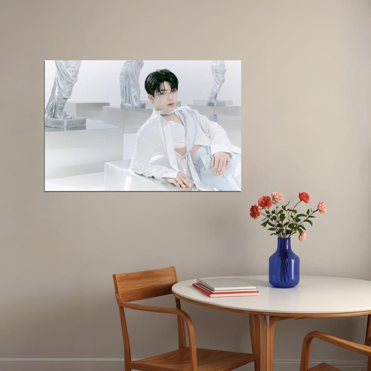 Zerobaseone Zb1 Park Gunwook Poster Blue Paradise Album Hide Concept Photo Print K-Pop Home Decor For Living Room Aesthetic Kpop Male Boys Group Boy Band