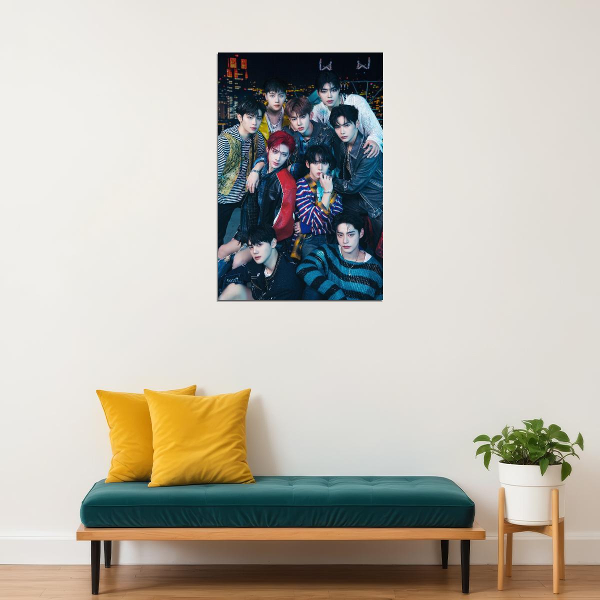 Zerobaseone Poster Group Photo Print K-Pop Home Decor For Living Room Aesthetic Kpop Male Boys Group Boy Band