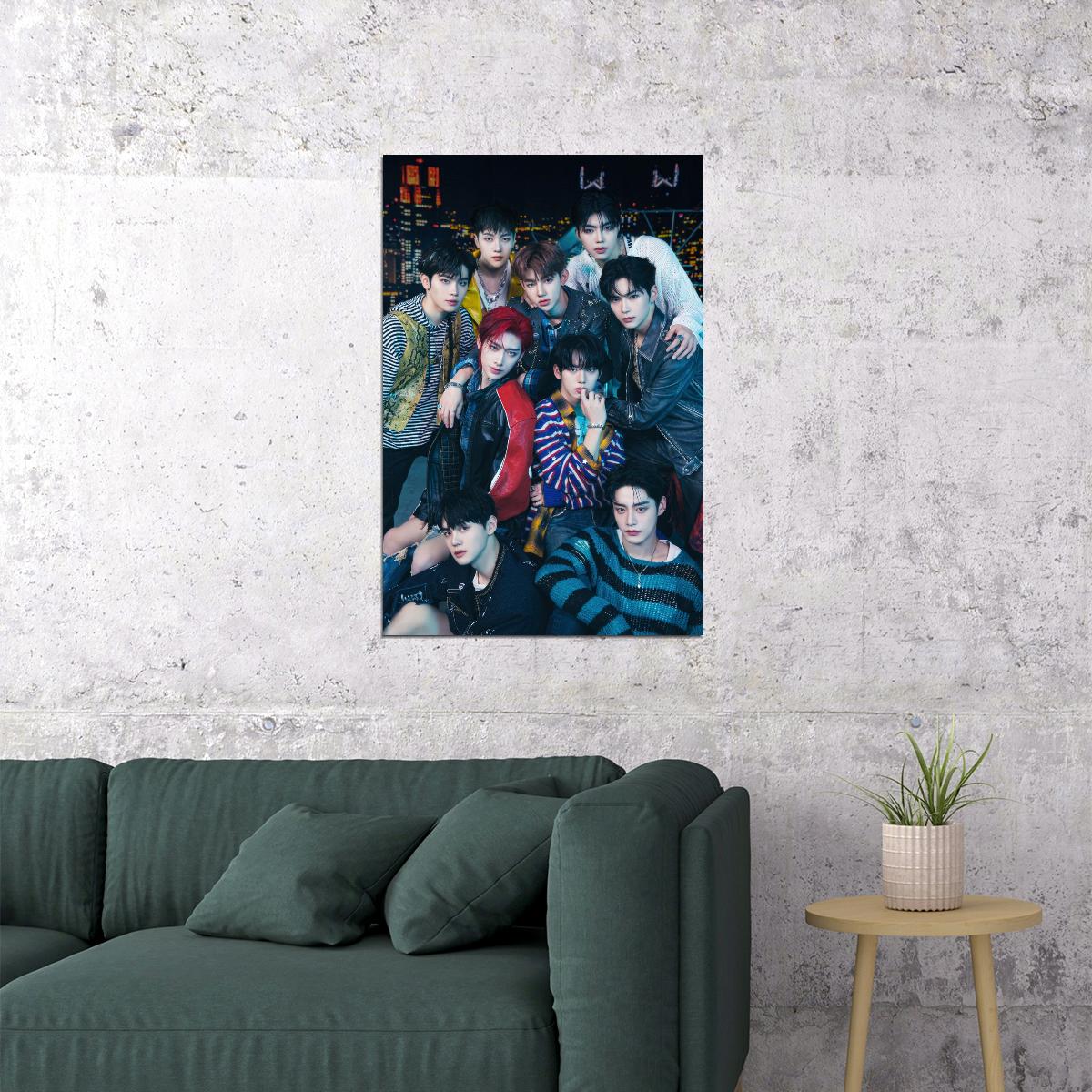 Zerobaseone Poster Group Photo Print K-Pop Home Decor For Living Room Aesthetic Kpop Male Boys Group Boy Band