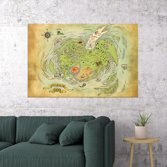 Adventure Time Map Poster Land of Ooo Cartoon Region Print Whimsical Fantasy Wall Art Kids Room Decor