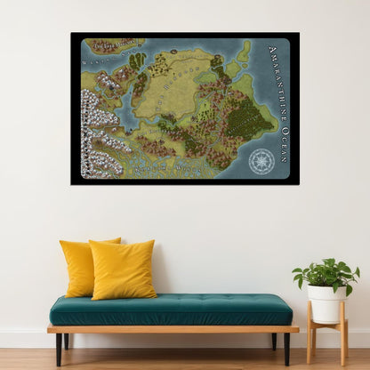Dragon Age Video Game Poster Ferelden Map Print Fantasy RPG Gamer Wall Art Medieval Kingdom Decor