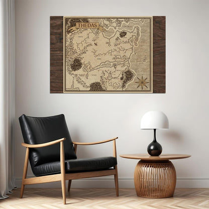Dragon Age Map Poster Thedas World Region Print Fantasy Landscape Wall Art Gamer Room Decor