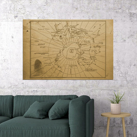 Dune Poster Arrakis Planet Map Print Sci-Fi Fantasy Wall Art Inspired by Book and Movie Decor