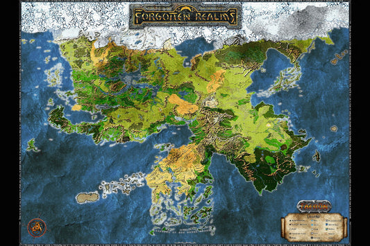 Dungeons and Dragons TTRPG Poster Forgotten Realms Map Print Tabletop RPG Wall Art Board Game Decor